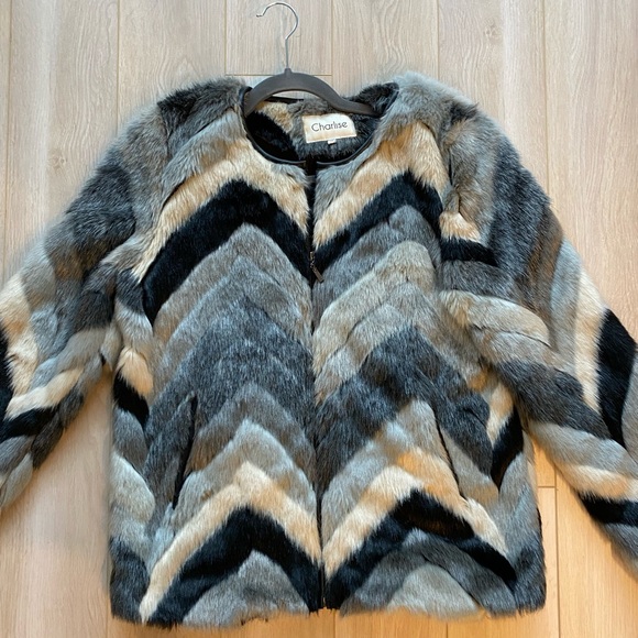 Multicoloured faux fur coat from a boutique in Paris - Picture 1 of 3